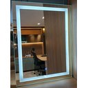 Ver imagem 2 de Espelho Decorativo de Luxo 80x100cm | Iluminado Led Frio 6000k | Touch Screen | Jateado |