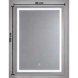 Espelho Decorativo de Luxo 80x100cm | Iluminado Led Frio 6000k | Touch Screen | Jateado | Ideal para - 3