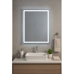 Espelho Decorativo de Luxo 80x100cm | Iluminado Led Frio 6000k | Touch Screen | Jateado | Ideal para - 1