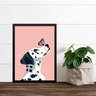Quadro Cão Dalmata com Borboleta 45x34cm - com Vidro:moldura Preta - 2