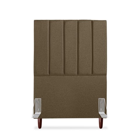 Cabeceira Estofada Solteiro Carla 90cm Linho Marrom