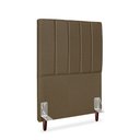 Ver imagem 3 de Cabeceira Estofada Solteiro Carla 90cm Linho Marrom