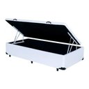 Ver imagem 1 de Cama Box Bau Solteirão Premium ( Blindada ) Super Reforçada - Corino - Branco