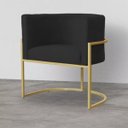 Ver imagem 4 de Kit 2 Poltrona Luxo Base Metal para Sala Jantar Salão Sala Estar-recepção -clínica Consultório Preto
