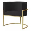 Ver imagem 2 de Kit 2 Poltrona Luxo Base Metal para Sala Jantar Salão Sala Estar-recepção -clínica Consultório Preto
