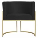 Ver imagem 5 de Kit 2 Poltrona Luxo Base Metal para Sala Jantar Salão Sala Estar-recepção -clínica Consultório Preto