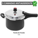 Ver imagem 2 de Panela de Pressão 4,5 Litros Antiaderente Fechamento Externo + Descanso de Panela Quadrado Madeira 1