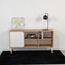 Ver imagem 3 de Balcão Credenza 1 Porta 1 Gaveta 136cm Home Office Hanover/branco Flexus Artesano