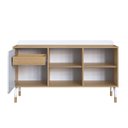 Ver imagem 5 de Balcão Credenza 1 Porta 1 Gaveta 136cm Home Office Hanover/branco Flexus Artesano