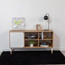Ver imagem 1 de Balcão Credenza 1 Porta 1 Gaveta 136cm Home Office Hanover/branco Flexus Artesano