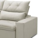 Ver imagem 7 de Sofá Retrátil Reclinável para Sala 3 Lugares 230cm Aires F04 Veludo Bege - Lyam Decor