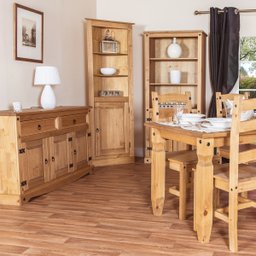 Balcão Buffet de Madeira Maciça com 3 Portas e 2 Gavetas Marrom Antique - 11