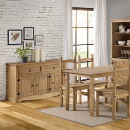 Balcão Buffet de Madeira Maciça com 3 Portas e 2 Gavetas Marrom Antique - 8