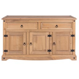 Balcão Buffet de Madeira Maciça com 3 Portas e 2 Gavetas Marrom Antique - 5