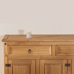 Balcão Buffet de Madeira Maciça com 3 Portas e 2 Gavetas Marrom Antique - 2