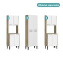 Ver imagem 4 de Armário de Cozinha Compacta Arizona Organizador Carraro Carvalho com Branco