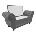 Ver imagem 3 de Recamier com Baú Grécia Namoradeira Calçadeira Suede Grafite