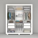 Ver imagem 5 de Guarda-Roupa Solteiro 3 Portas, 2 Gavetas e Pés Apollo Branco
