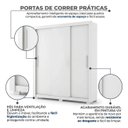 Ver imagem 4 de Guarda-Roupa Solteiro 3 Portas, 2 Gavetas e Pés Apollo Branco