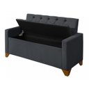 Ver imagem 7 de Recamier Baú Decorativo California 1,50m Sofá Premium para Cama Casal Estilo Estofado Cor Cinza