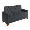 Ver imagem 4 de Recamier Baú Decorativo California 1,50m Sofá Premium para Cama Casal Estilo Estofado Cor Cinza