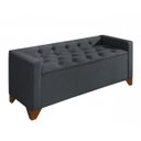 Ver imagem 3 de Recamier Baú Decorativo California 1,50m Sofá Premium para Cama Casal Estilo Estofado Cor Cinza