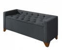 Ver imagem 5 de Recamier Baú Decorativo California 1,50m Sofá Premium para Cama Casal Estilo Estofado Cor Cinza