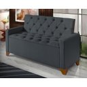 Ver imagem 2 de Recamier Baú Decorativo California 1,50m Sofá Premium para Cama Casal Estilo Estofado Cor Cinza