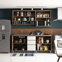 Ver imagem 2 de Cozinha Pequena 4 Peças Armários Balcões e Nicho Microondas Mel Luciane Móveis