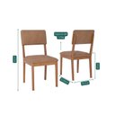 Ver imagem 4 de Conjunto Sala de Jantar Cacau com Vidro e 4 Cadeiras Sabiá Marrom/Madeira/Offwhite/Kaki
