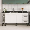 Ver imagem 2 de Gabinete de Cozinha Mais Evidence 3 Portas 4 Gavetas 100% Aço Branco