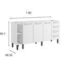 Ver imagem 3 de Gabinete de Cozinha Mais Evidence 3 Portas 4 Gavetas 100% Aço Branco
