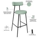 Ver imagem 4 de Kit 02 Banquetas Alta Bar Cozinha Sala de Jantar Aço Milão L02 Linho Verde Menta - Lyam Decor