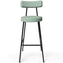 Ver imagem 3 de Kit 02 Banquetas Alta Bar Cozinha Sala de Jantar Aço Milão L02 Linho Verde Menta - Lyam Decor