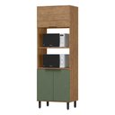 Ver imagem 1 de Torre Quente 2 Fornos e 2 Portas de Abrir e 1 Porta Basculante Toscana Freijó/Jade - MX Móveis