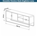 Ver imagem 6 de Rack Orgânico Luna Artesano 180 Cm (larg) em Mdp Nero Duas Gavetas Base Metal Preto