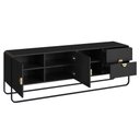 Ver imagem 3 de Rack Orgânico Luna Artesano 180 Cm (larg) em Mdp Nero Duas Gavetas Base Metal Preto