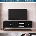 Ver imagem 5 de Rack Orgânico Luna Artesano 180 Cm (larg) em Mdp Nero Duas Gavetas Base Metal Preto