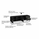 Ver imagem 4 de Rack Orgânico Luna Artesano 180 Cm (larg) em Mdp Nero Duas Gavetas Base Metal Preto