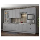 Ver imagem 1 de Cozinha Modulada 343cm 6 Peças 12 Portas 7 Gavetas Americana Henn - Cinza/calcare