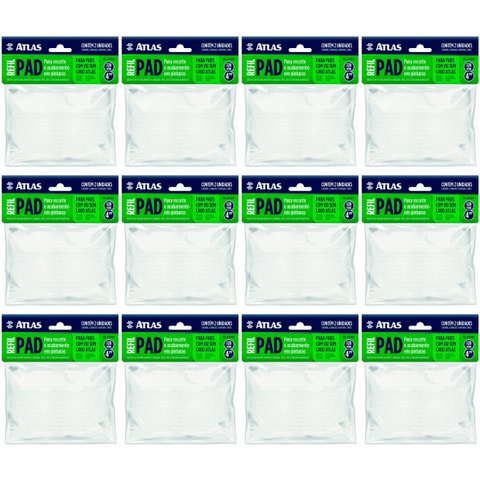 Refil de Pad para Pintura Acabamento Recorte Cantos em Parede | Atlas | Kit 12 Un
