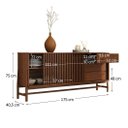 Ver imagem 3 de Buffet Madeira 170 cm 1 Porta Ripado Sala Minimalista Cor Castanho Adamo Idimex