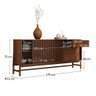 Buffet Madeira 170 Cm 1 Porta Ripado Sala Minimalista Cor Castanho Adamo - 3