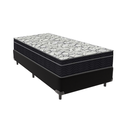 Ver imagem 1 de Cama Box Solteiro Preto e Colchão Airtech 150 D45 Ortobom
