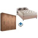 Ver imagem 1 de Cama Box Casal + Colchão Scotland Herval + Guarda Roupa Master 8.6 Atacama