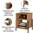 Ver imagem 3 de Mesa de Cabeceira Prateleiras Nichos Mdp Pés Aço Valentina New Preto / Demolição