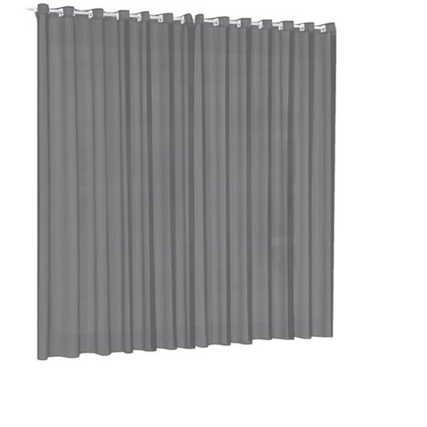 Cortina voil tecido 3,00x2,80 Para Varão Simples:Cinza