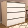 Comoda 4 Gavetas para Quarto Co19 Noce Branco Novam - 2