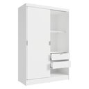 Ver imagem 3 de Kit Guarda-roupa Infantil Max 2 Portas de Correr + Cômoda Branco Madesa Branco
