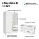 Ver mais imagens de Kit Guarda-roupa Infantil Max 2 Portas de Correr + Cômoda Branco Madesa Branco